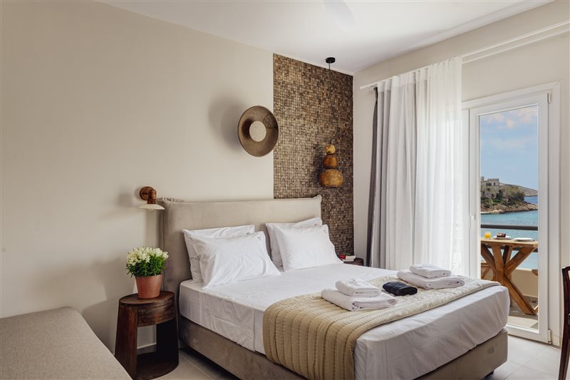 Deluxe Sea View Room with Balcony & Sofa Bed at Armia Experience Hotel, Vári, Sýros